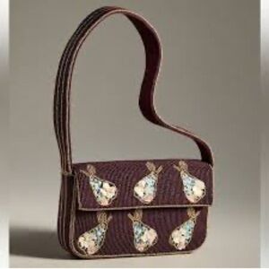 Anthropologie Fiona Plum Beaded Shoulder Bag